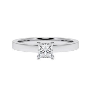 Engagement ring, 375 white gold, total 0.500 ct, tw, vs - RU-1796-55